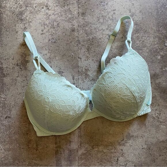 Victoria’s Secret Lace Bra Push Up 34DD Green Multiway - Picture 2 of 11